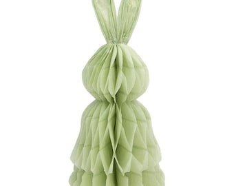 Green Honeycomb Easter Bunny Table Decoration Centrepiece Rabbit Figure Spring Kids Birthday, Tea Party, Alice in Wonderland Theme, 25cm