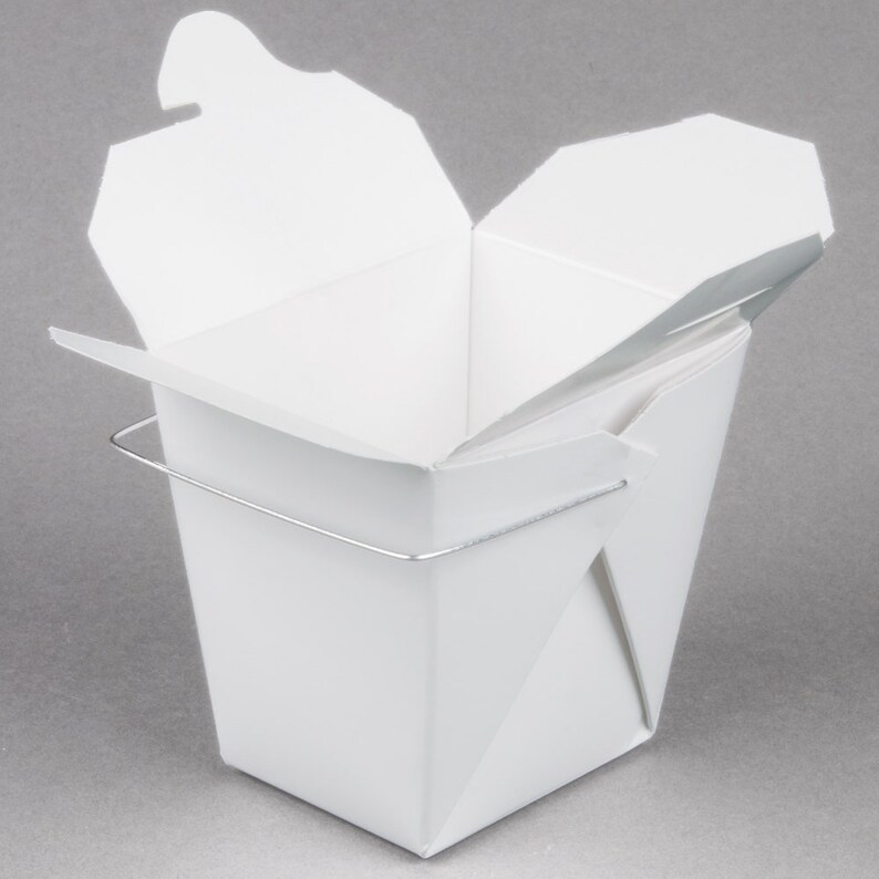 8oz Chinese Style Take Out Boxes Set of 25 White 100 Etsy