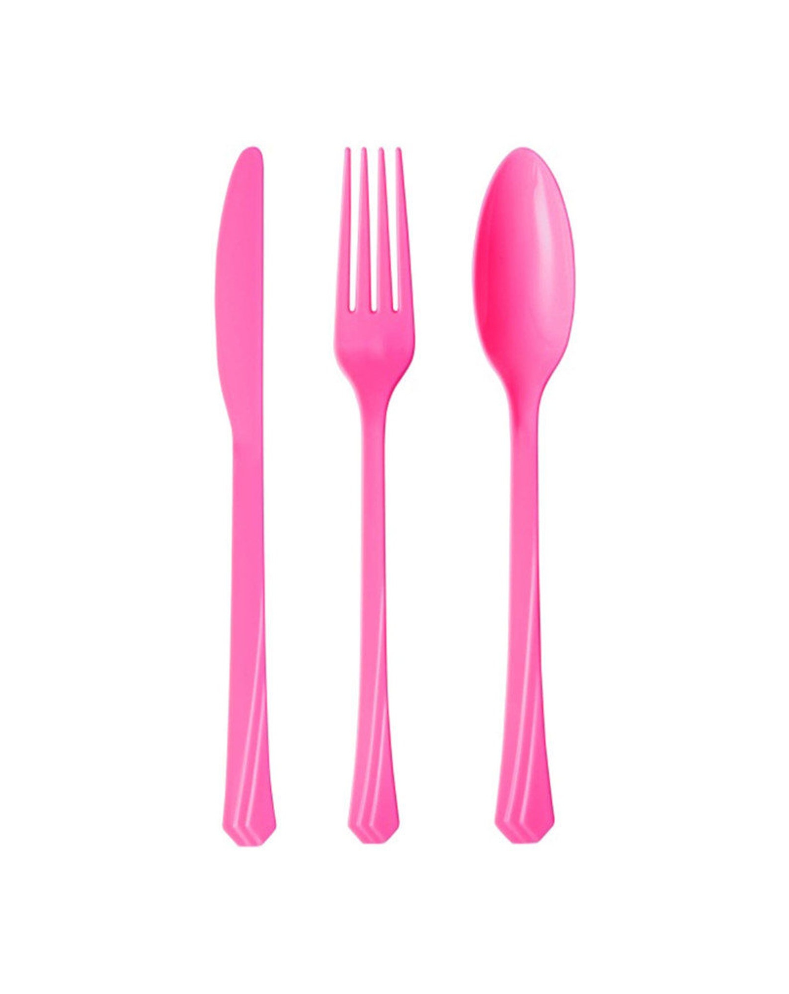 Hot Pink Plastic Cutlery Set 24ct Plastic Silverware Etsy