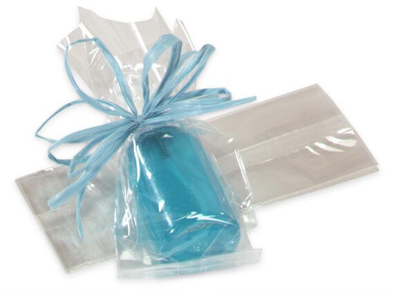 50 CLEAR 14/" x 5/" x 2.5/" CELLOPHANE BAGS WITH GUSSET *FOOD SAFE*