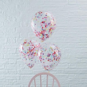 5 Rainbow Confetti Balloons,  Balloons, Birthday Party Balloons, Baby Shower, Hen Party Balloons