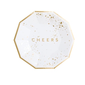 Paper Dessert  Plates, White Cheers Small Plates