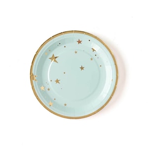 BABY Blue STAR 9&quot; Plates   Baby Shower, 1st Birthday