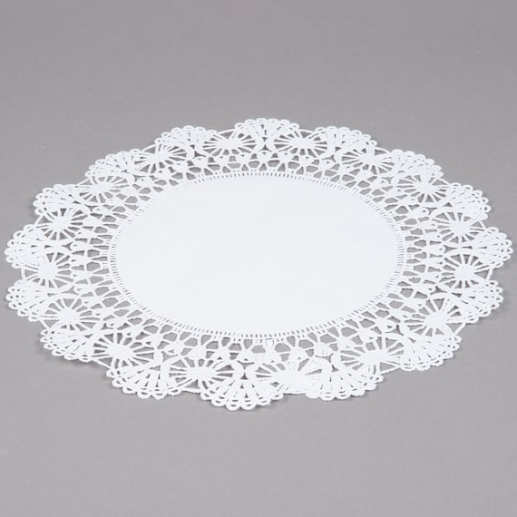 100 Pcs, 8 Round White Lace Paper Doilies, Food Grade Paper