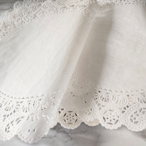 50 Grease- Resistant  Doilies 12 inch stylishly, romantic paper doilies parchment paper look. Translucent