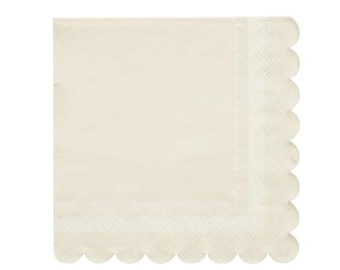 Cocktail Napkin Scalloped Edge Cream/20 pkg