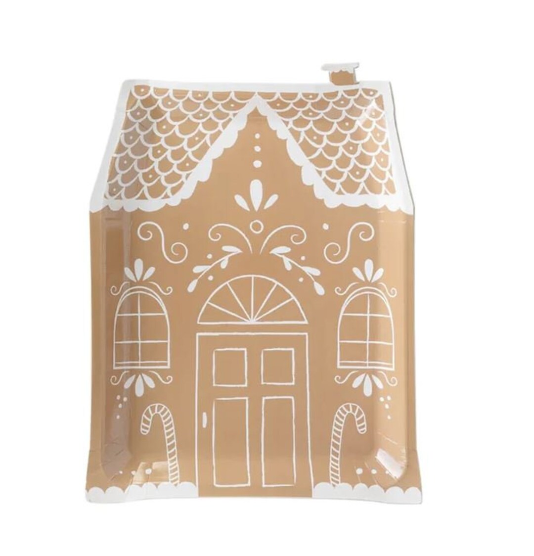 Gingerbread House Plates Holiday Plates Christmas Plates Etsy