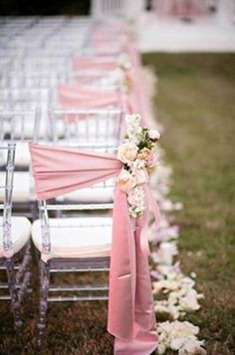 Chair Sashes Blush Pink 24 Wedding Chair Sashes Chair Bows Etsy