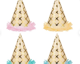 Ice Cream Cone Party Hats 8ct , Birthday Party , Party Decor , Party Decorations