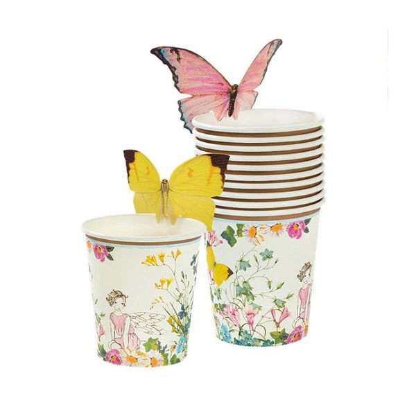 Fairy Paper Cups,  Party Supplies,  birthday, garden tea party, butterfly cups