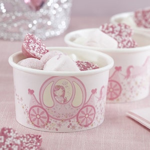 Treat Cups, Ice Cream Cups, Princess Party Pink Treat Tubs, baby shower  decorations, party supplies, Party decorations, 8 cups