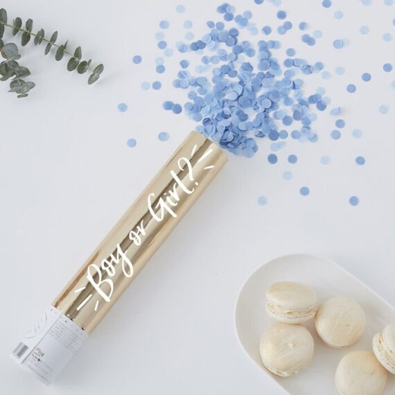 Gender Reveal CONFETTI CANNON With Blue Boy CONFETTI Il_570xn