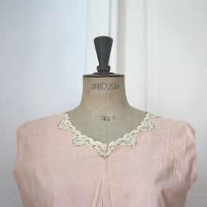 1920s Soft Pink Top // French Vintage // Lace Blouse. 20s top