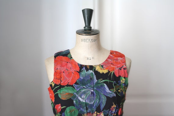 Vintage Floral dress // 1980s dress. Vintage summ