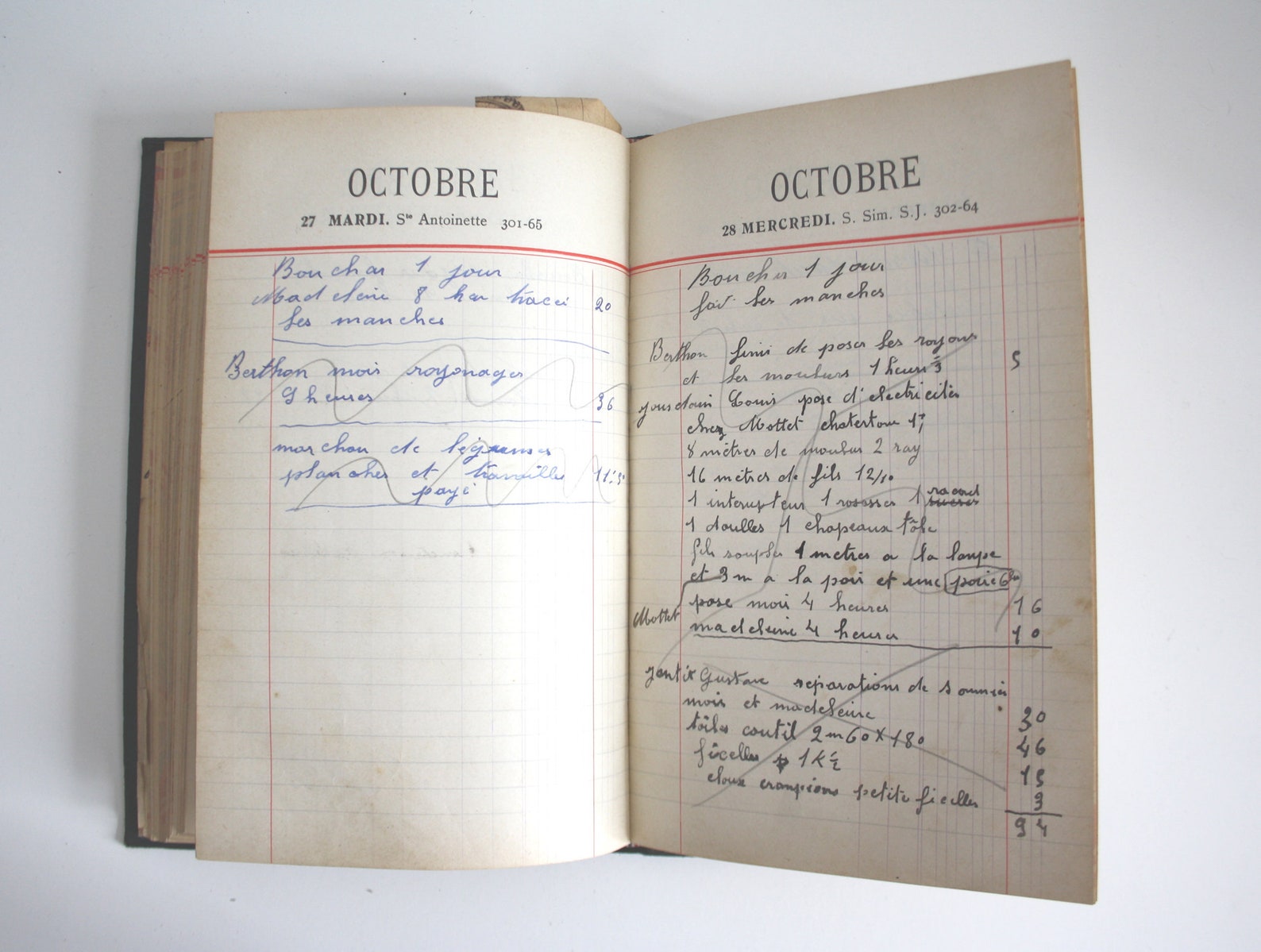 ANTIQUE French Notebook // Journal // Ledger // Diary// 1936 Etsy