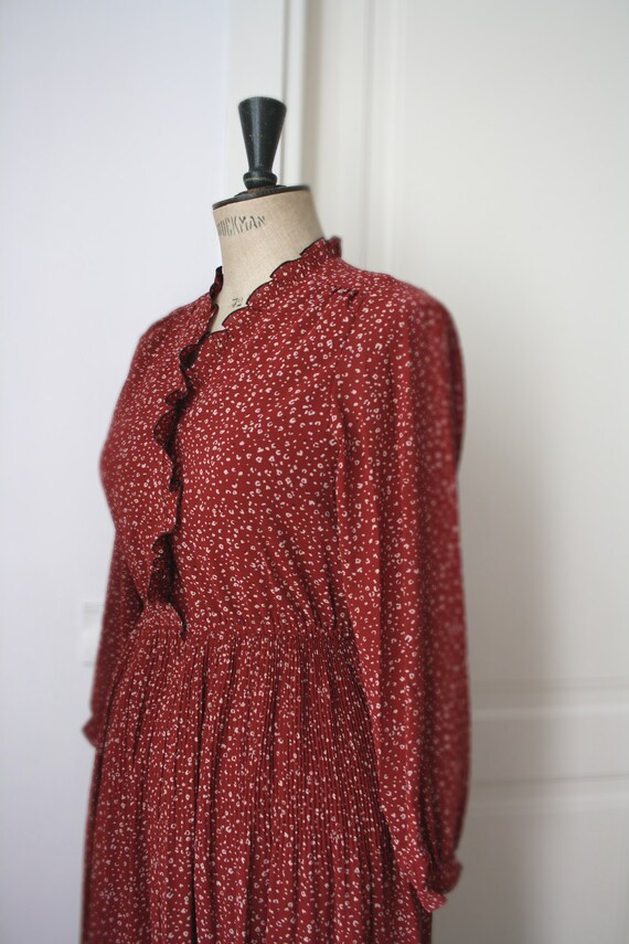 Vintage red dress // Pleated dress // DEADSTOCK - image 3