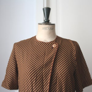 Vintage striped dress // Pleated dress. 80s dress