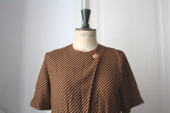 Vintage striped dress // Pleated dress. 80s dress