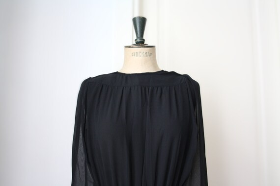 Vintage Chiffon dress // Pleated dress // DEADSTOC