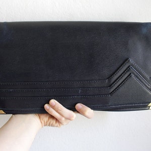 80s Leather CLUTCH // Vintage Italian image 1