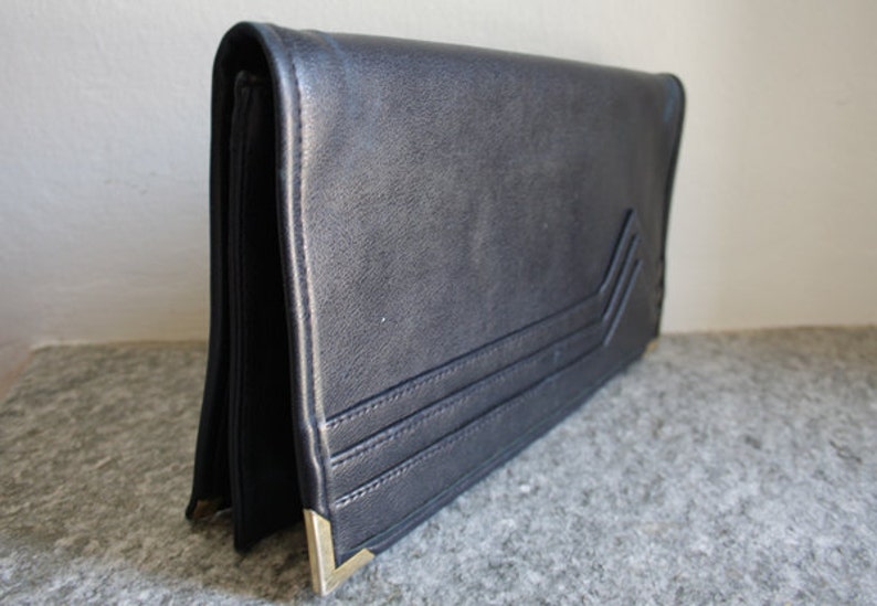 80s Leather CLUTCH // Vintage Italian image 3