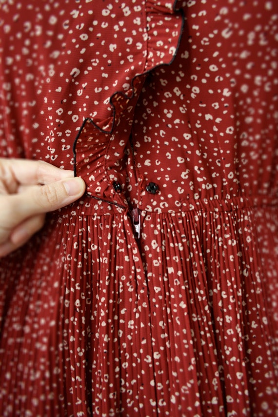 Vintage red dress // Pleated dress // DEADSTOCK - image 5