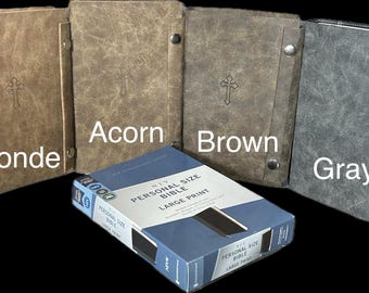 NIV SnapFlap Closure, Custom Distressed Leathersoft  Cover,  Large Print(11.5 point) Premium Personal Size Bible. 4 Colors. Must See!!!