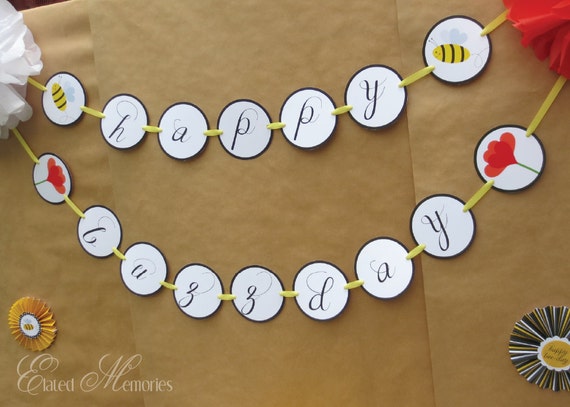 Buzz Buzz Birthday Banner Diy Bumble Bee Printable Party By