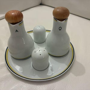 Juego de condimentos de porcelana Ancap para mesa, 5 piezas