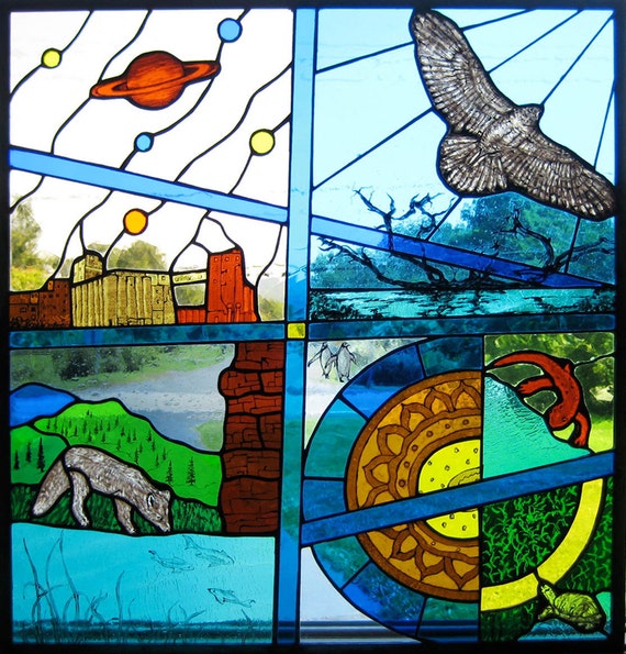 Yokum Designs Beautiful Stained Glass Window Panel With Etsy