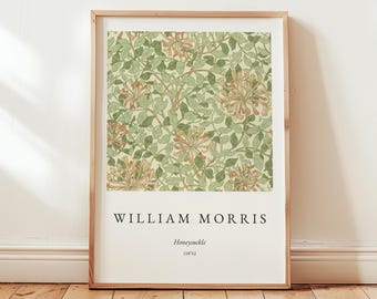William Morris Honeysuckle Kunstdruck – Arts & Crafts Botanische Galerie Wandkunst