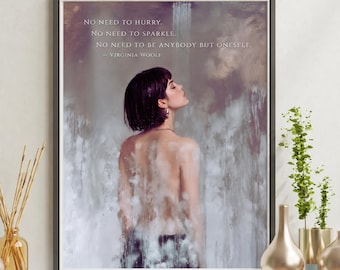 Cita de Virginia Woolf para imprimir, arte literario para pared, estilo pintura al óleo, descarga digital.
