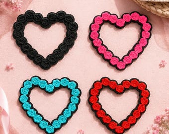 Rose Heart Embroidered Patch