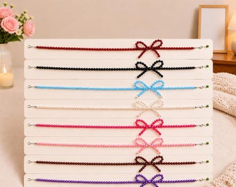 Beaded Bow Hat Chain