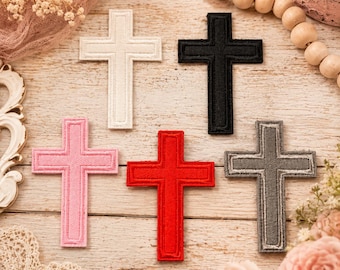Embroidered Cross Iron-On Patch