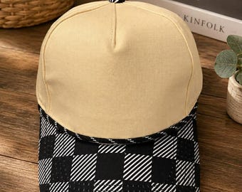 Black & White Buffalo Plaid Foam Trucker Hat
