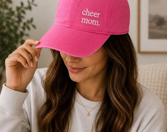 Cheer/Dance Mom Hat | Embroidered Pink Baseball Cap | Dance Mom Gift | Competition Weekend Hat | All Star Cheer Mom Dance Mom