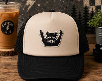 Peace Sign Raccoon Embroidered Patch