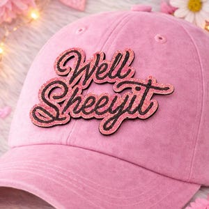 Well Sheeyit Embroidered Patch | Pink Glitter Sarcastic Iron On (3-3.5 Inch)