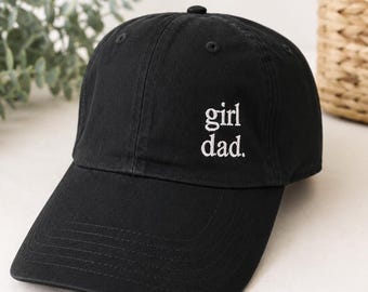 Girl Dad Embroidered Black OTTO Cap | Minimalist Baseball Hat