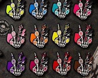 Skeleton Hand Embroidered Patch