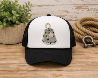 Military Dog Tag-Embroidered Patriotic Patch