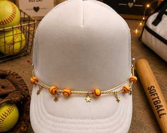 Softball Star Charm Hat Chain