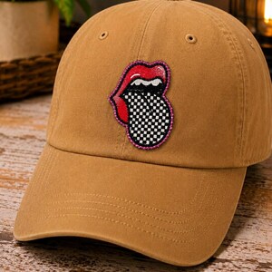 Checkerboard Tongue Lips Patch