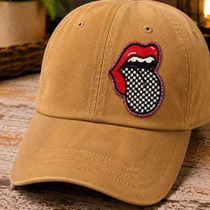 Checkerboard Tongue Lips Patch