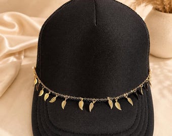 Gold Leaf Hat Chain