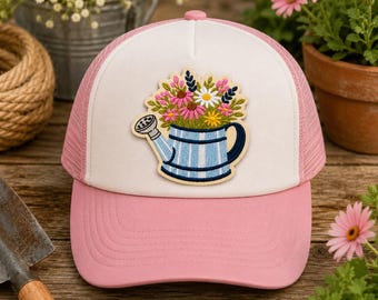 Floral Watering Can Patch