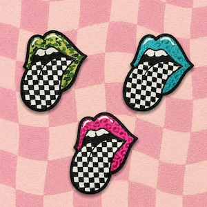 Checkerboard Tongue Lips Patch