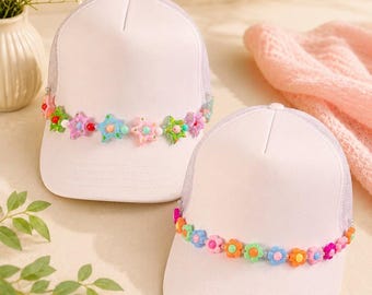 Colorful Star & Daisy Beaded Hat Chain