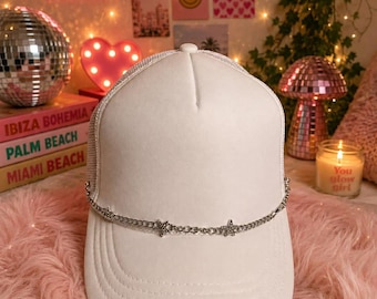 Silver Star Charm Hat Chain